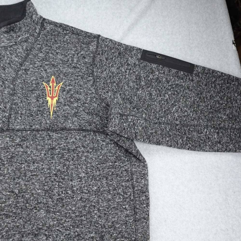 Arizona State Sun Devils ASU‎ Pullover Mens 3XL Gray Heather Zip Sweater Antigua - Picture 4 of 16